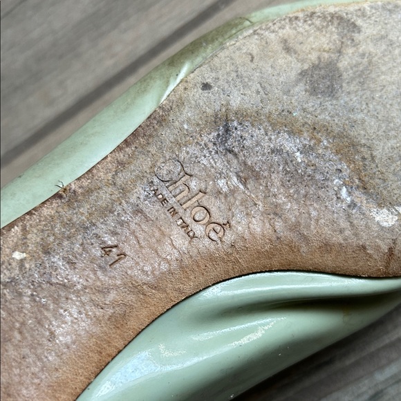 Chloe Women's Scalloped Ballet Flats in Light Sage - Picture 8 of 9